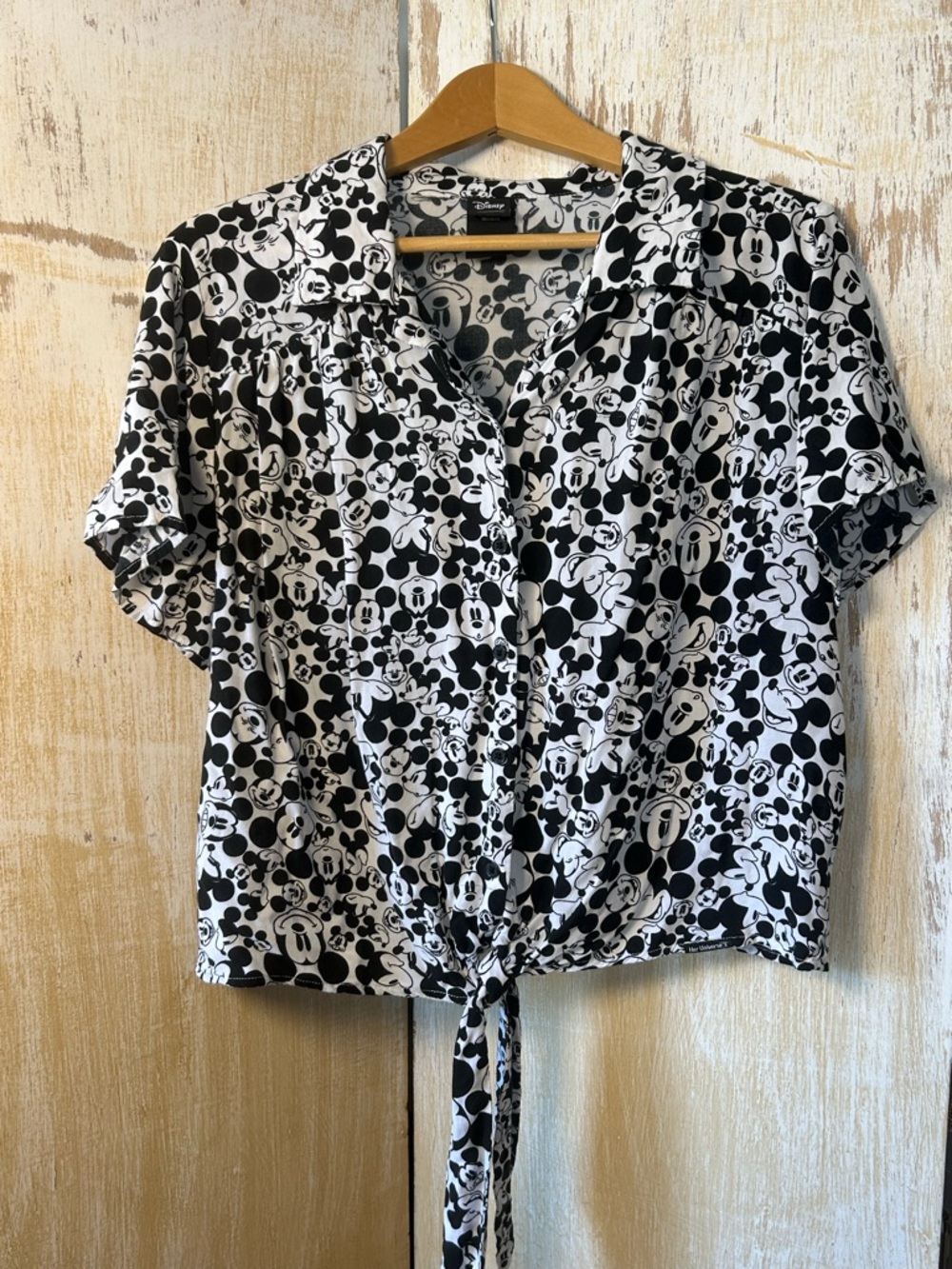 Her Universe Black and White Mickey Mouse Tie-Front Button Down - Picture 10 of 10